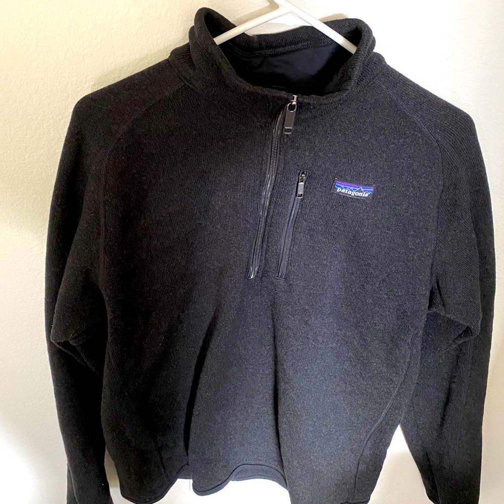 Used Patagonia Better Sweater, Black, 1/4 Zip, XL